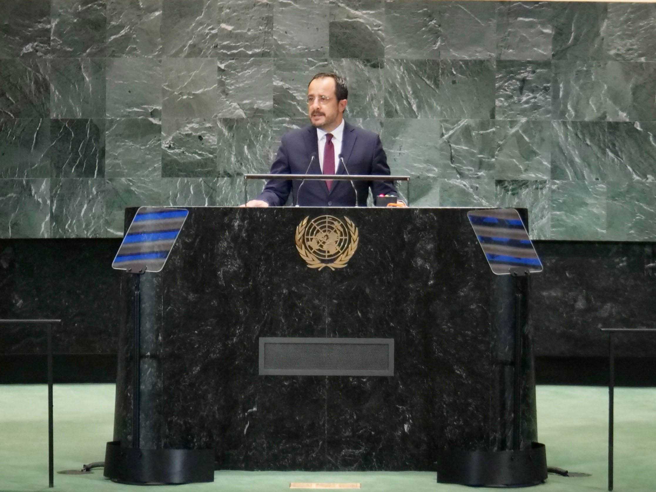 image President discusses interconnector, response to Erdogan in New York